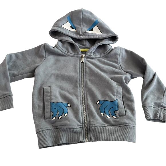 Sovereign Code Boys Gray Monster Face Zip Sweatshirt Hoodie size  2T - Picture 1 of 6